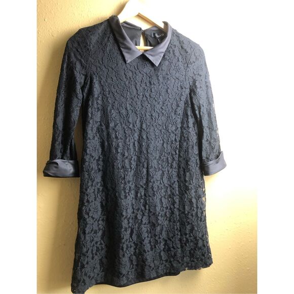 FOREVER 21 Black 3/4 Sleeve Lined Lace Dress Size S - Picture 3 of 12